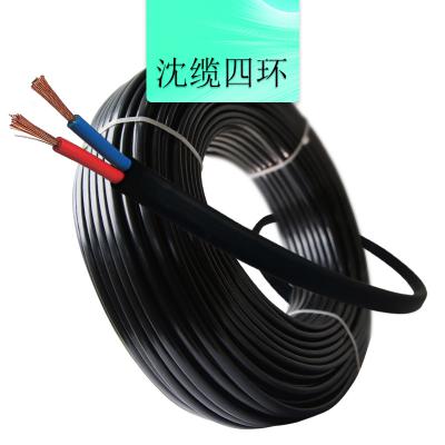 沈缆四环 2芯 ZR-RVV 0.5mm?-6mm?  聚氯乙烯绝缘聚乙烯护套软电缆 玄色、、、白色