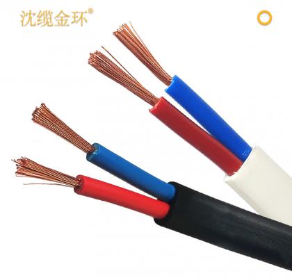沈缆金环 2芯 ZR-RVV 1.0mm?-6mm?  聚氯乙烯绝缘聚氯乙烯护套软电缆  白色、、、玄色